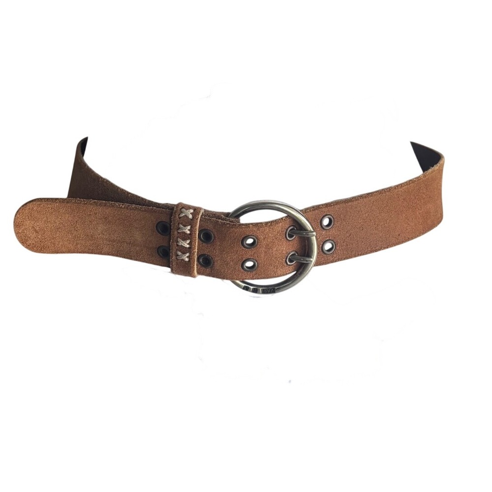 Abercrombie & Fitch Vtg 90s Y2K Brown Suede Leather Belt Made in Italy Western S